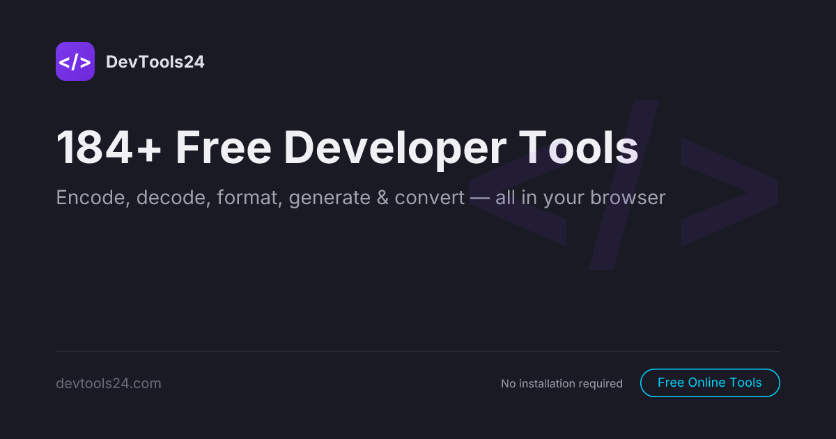 DevTools24 - Ferramentas Online para Desenvolvedores